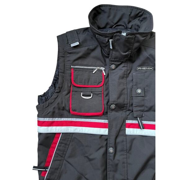 Phenix Black Ski Snowboard Insulated Vest Full Zip Snaps Pockets Men's Medium - Picture 3 of 9
